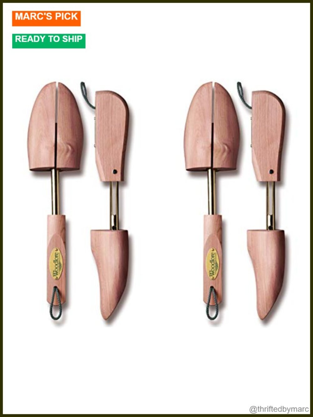Adjustable Cedar Wood Shoe Trees 2-Pack Aromatic USA Made Shoe Care